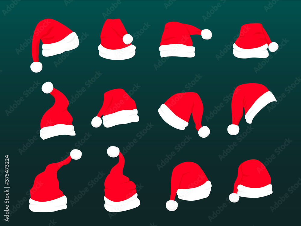Red santa hat with white fur. Xmas clothing Red santa hat with white fur. Xmas clothing