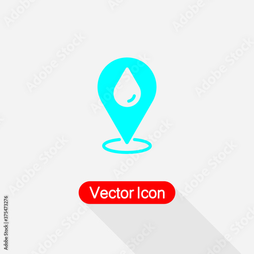 Water Drop Location Pin Icon Vector Illustration Eps10