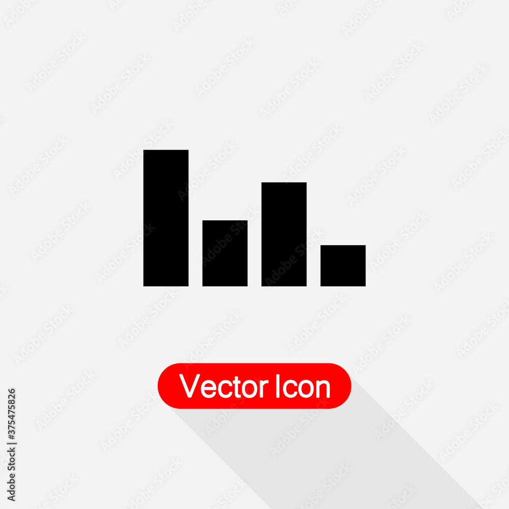 Bar Chart Icon, Histogram Column Chart Icon, Financial Sign Vector Illustration Eps10