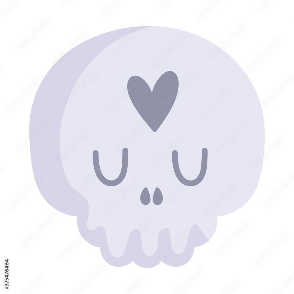 happy halloween, cute skull with heart cartoon, trick or treat celebration happy halloween, cute skull with heart cartoon, trick or treat celebration