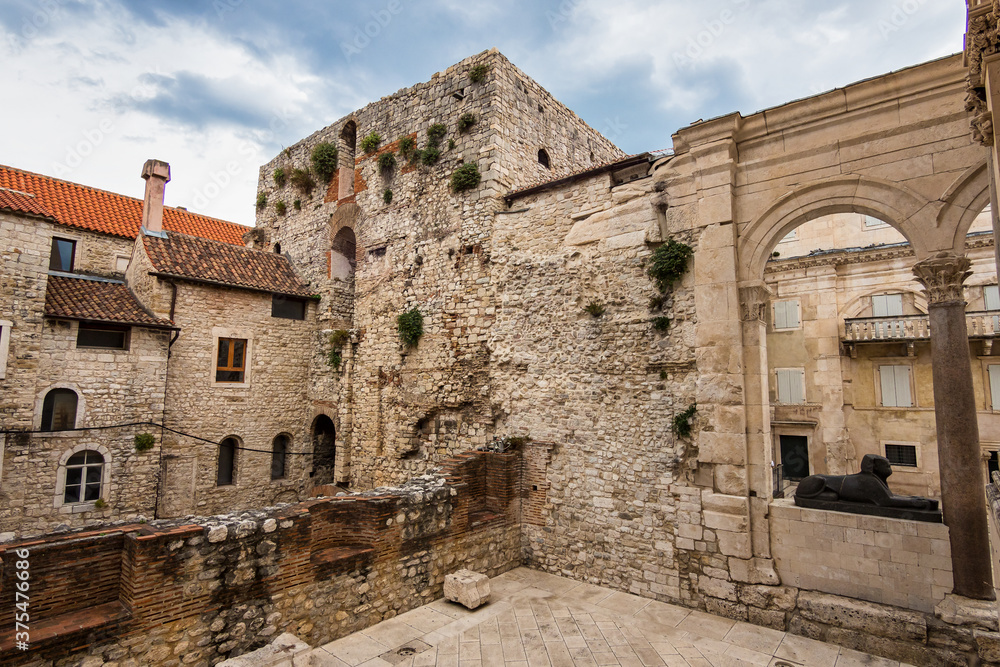 Diocletian palace ruins at Split in Croatia