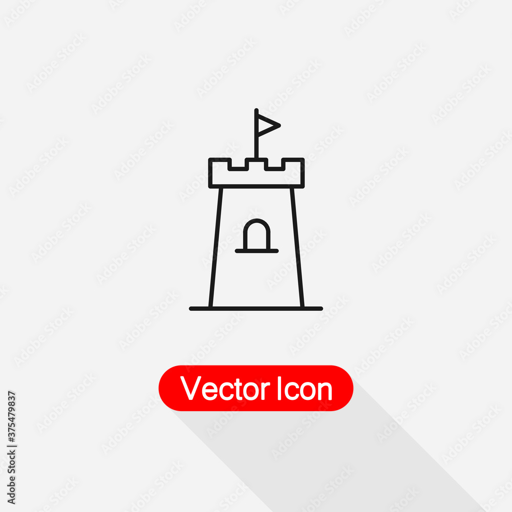 Medieval Castle Tower In A Round Frame Icon Vector Illustration Eps10 Medieval Castle Tower In A Round Frame Icon Vector Illustration Eps10