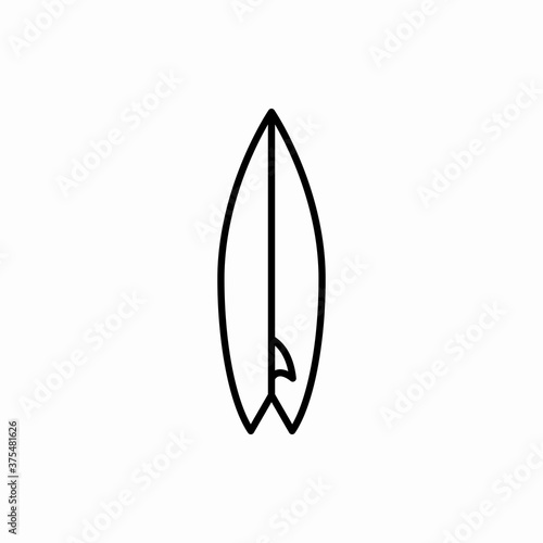 Outline surfing board icon.Surfing board vector illustration. Symbol for web and mobile