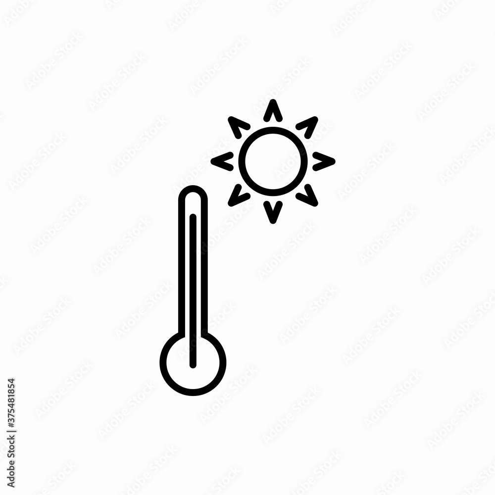 Outline thermometer icon.Thermometer vector illustration. Symbol for web and mobile Outline thermometer icon.Thermometer vector illustration. Symbol for web and mobile