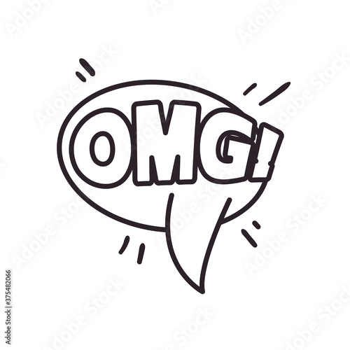 omg bubble line style icon vector design