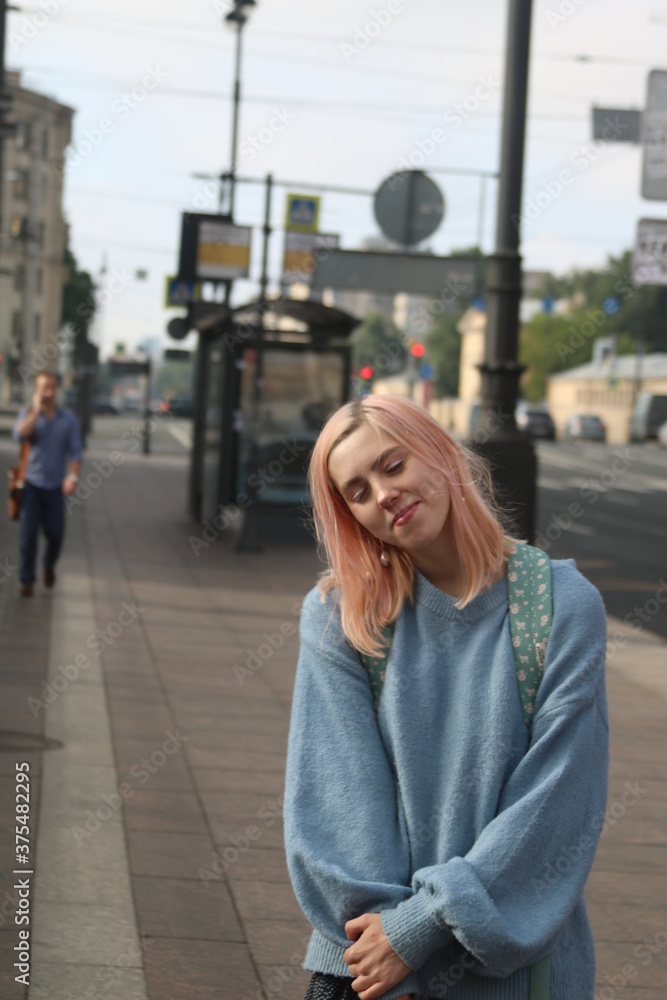 Fototapeta premium Summertime fun - young girl having a good time on a sunny day