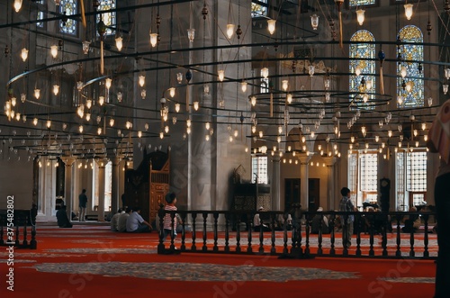 interior of mosque in istanbul turkey