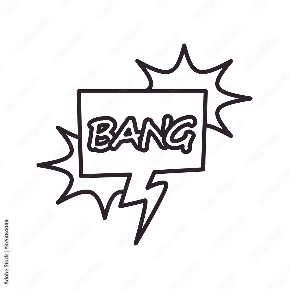 bang explosion bubble line style icon vector design bang explosion bubble line style icon vector design