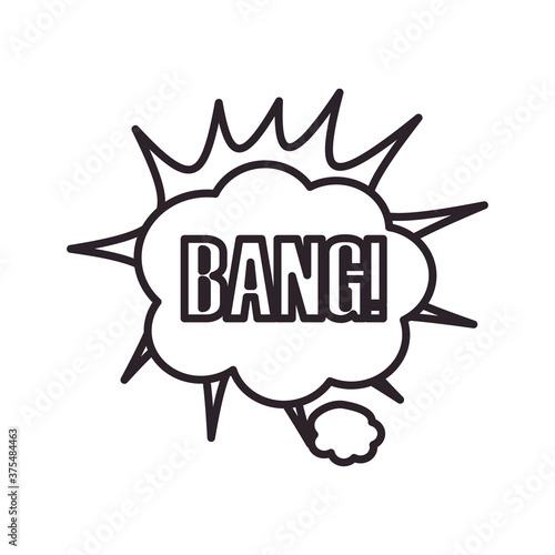 bang explosion bubble line style icon vector design