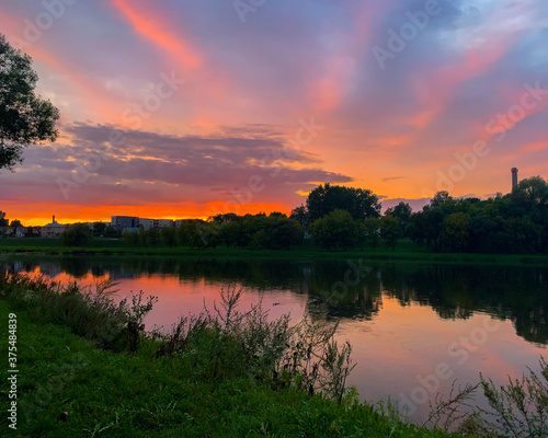 sunset over the river