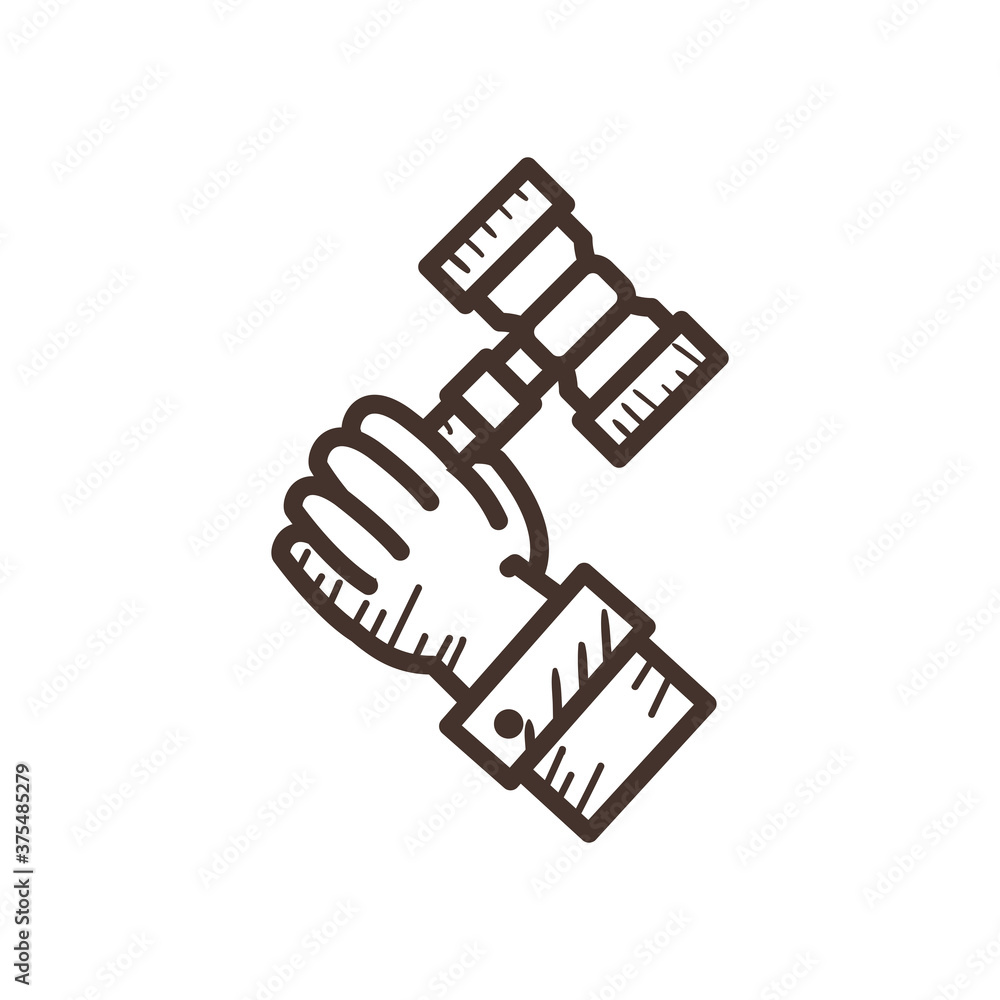 hand holding law hammer line style icon vector design hand holding law hammer line style icon vector design