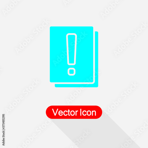 Exclamation Point Book Icon Exclamation Mark Icon Vector Illustration Eps10