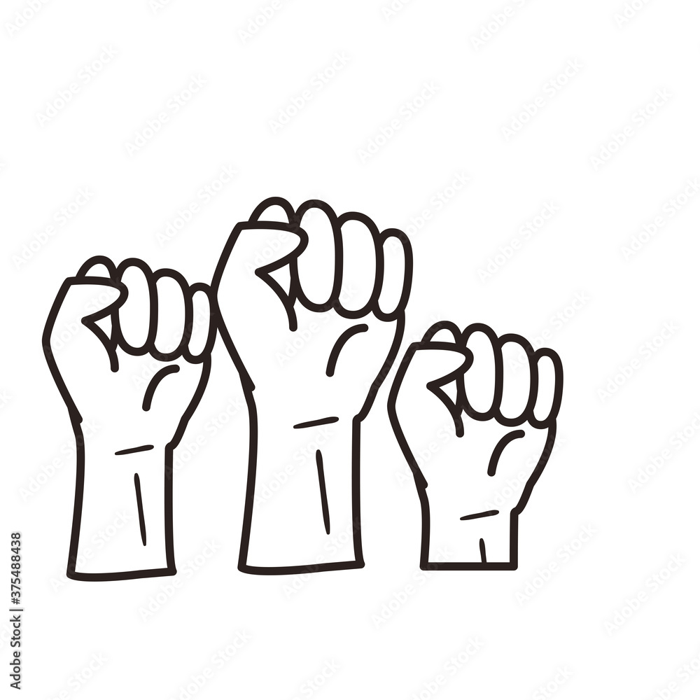 Obraz premium fists hands line style icon vector design