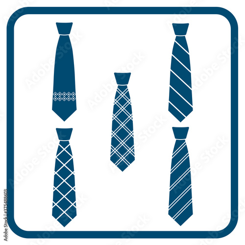 Necktie set, vector illustration