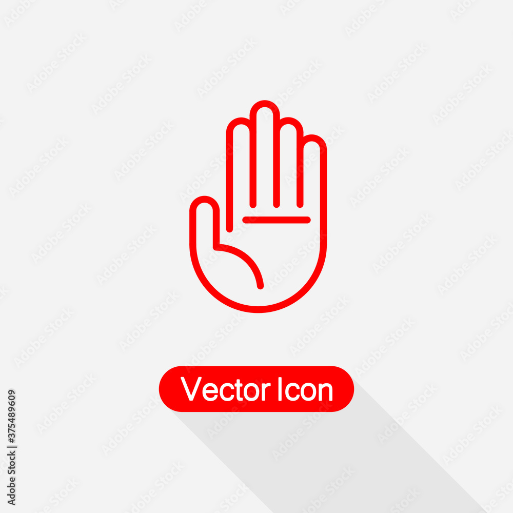 Hand Icon, Palm Symbol Hand Stop Icon, Hand Icon Vector Illustration Eps10
