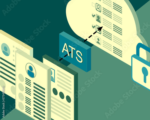 Resumes transform in ATS (applicant tracking system) in cloud based vector