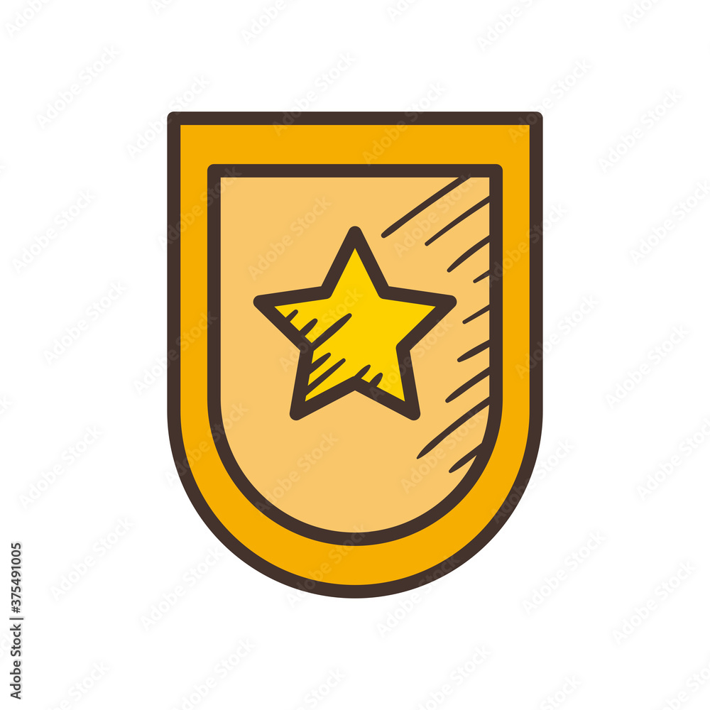 police star inside shield line and fill style icon vector design police star inside shield line and fill style icon vector design