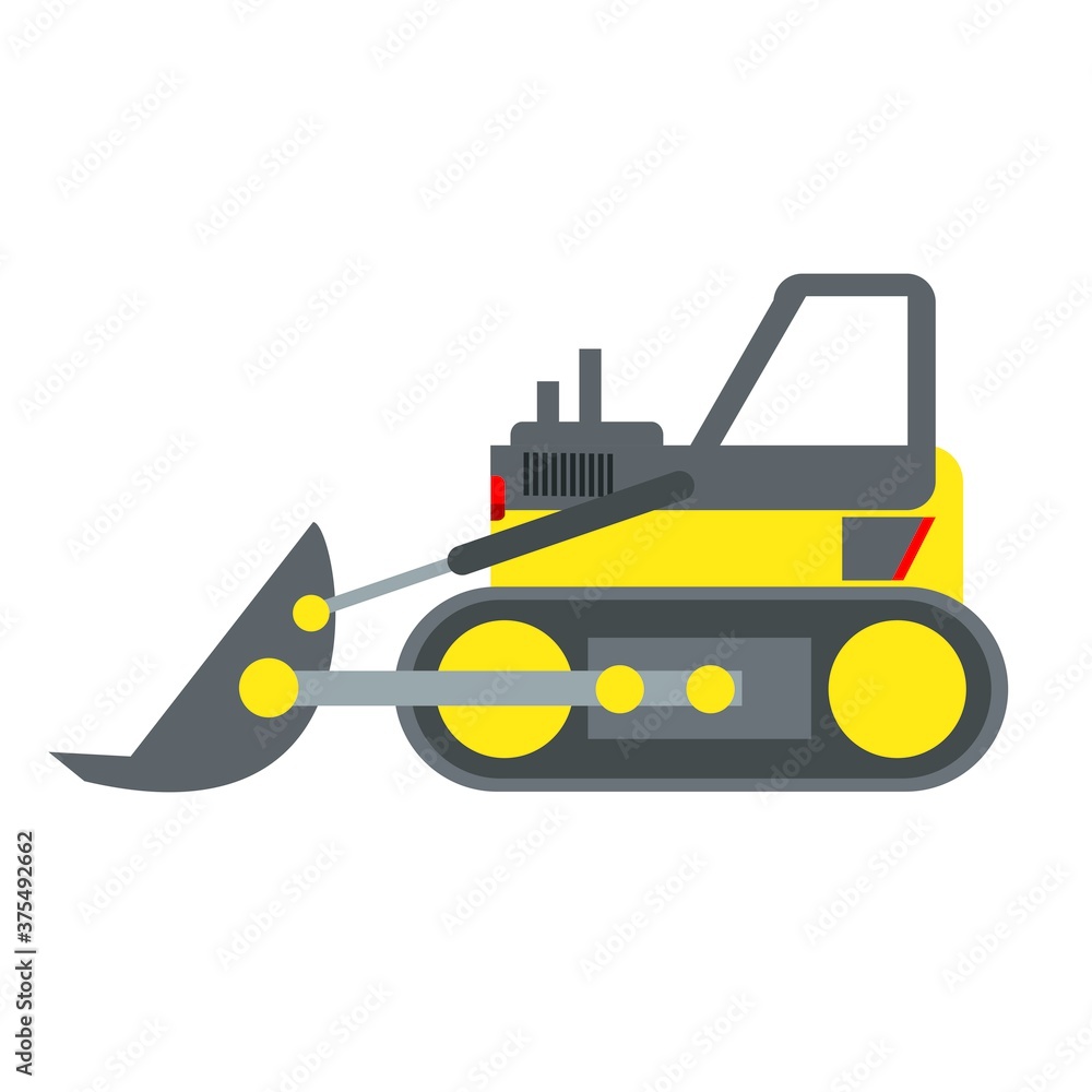 Yellow Black Bulldozer Vector Illustration Yellow Black Bulldozer Vector Illustration