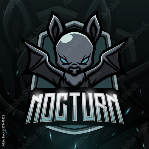 Nocturnal bat mascot esport logo design