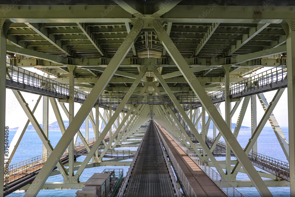 明石海峡大橋の橋桁を支える骨組 Stock Photo | Adobe Stock