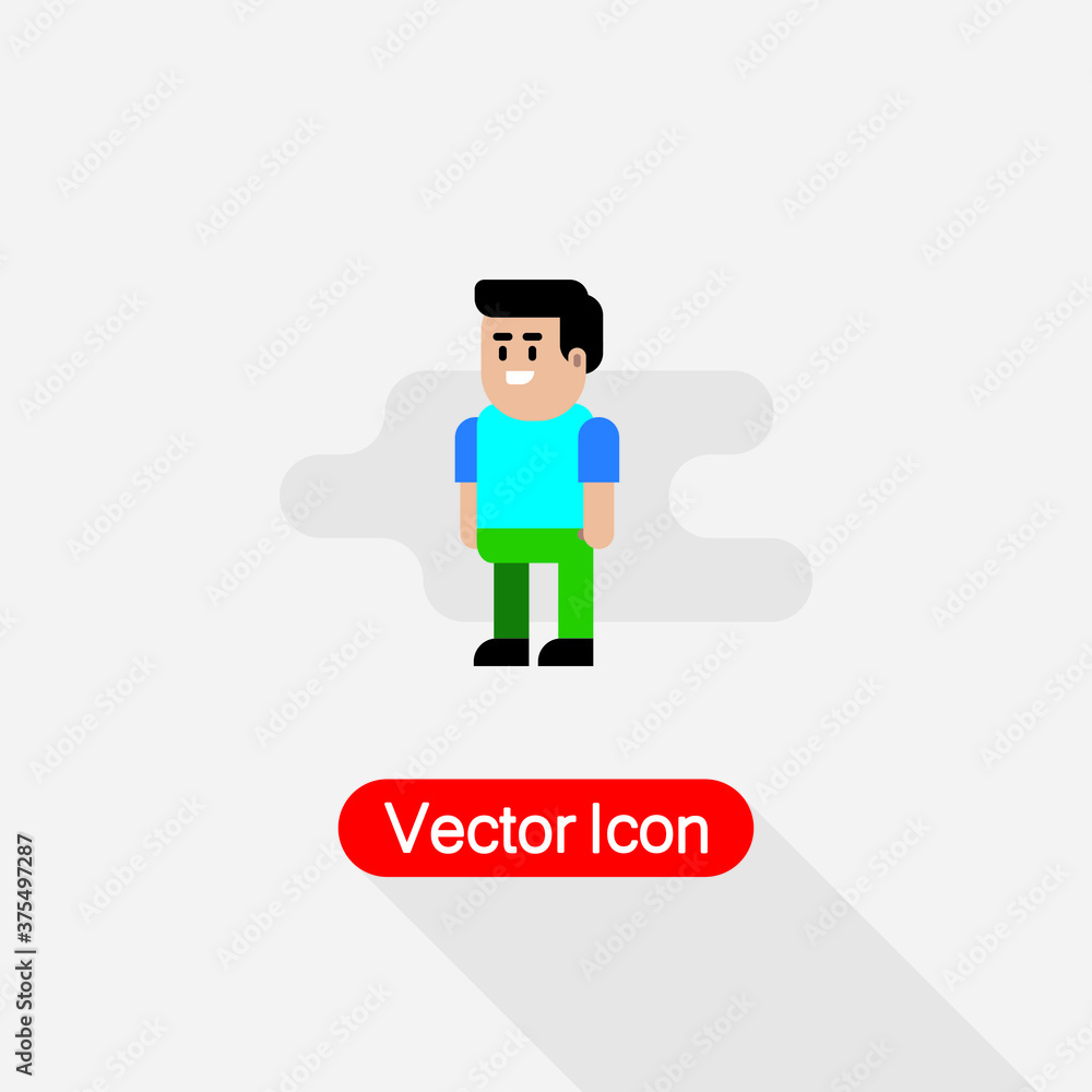 Simple Character Icon In Flat Design Vector Illustration Eps10 Simple Character Icon In Flat Design Vector Illustration Eps10