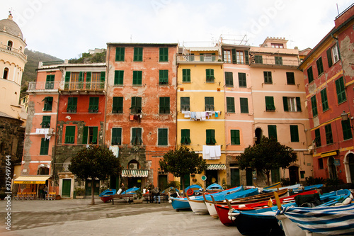 Boats Moored in Vernazza Italy