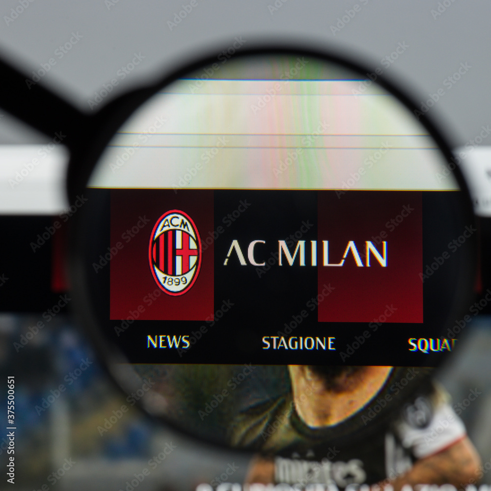 Milan, Italy - August 10, AC Milan. website homepage. It is a professional football club Italy, founded 1899. AC Milan logo visible. Stock Photo | Adobe Stock