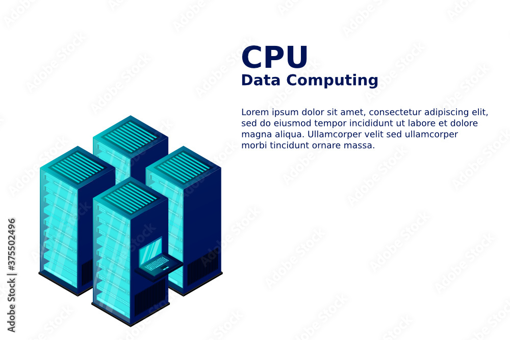 Data center or storage concept based isometric design with local servers connected to cloud servers and laptop on shiny blue background. Data center or storage concept based isometric design with local servers connected to cloud servers and laptop on shiny blue background.