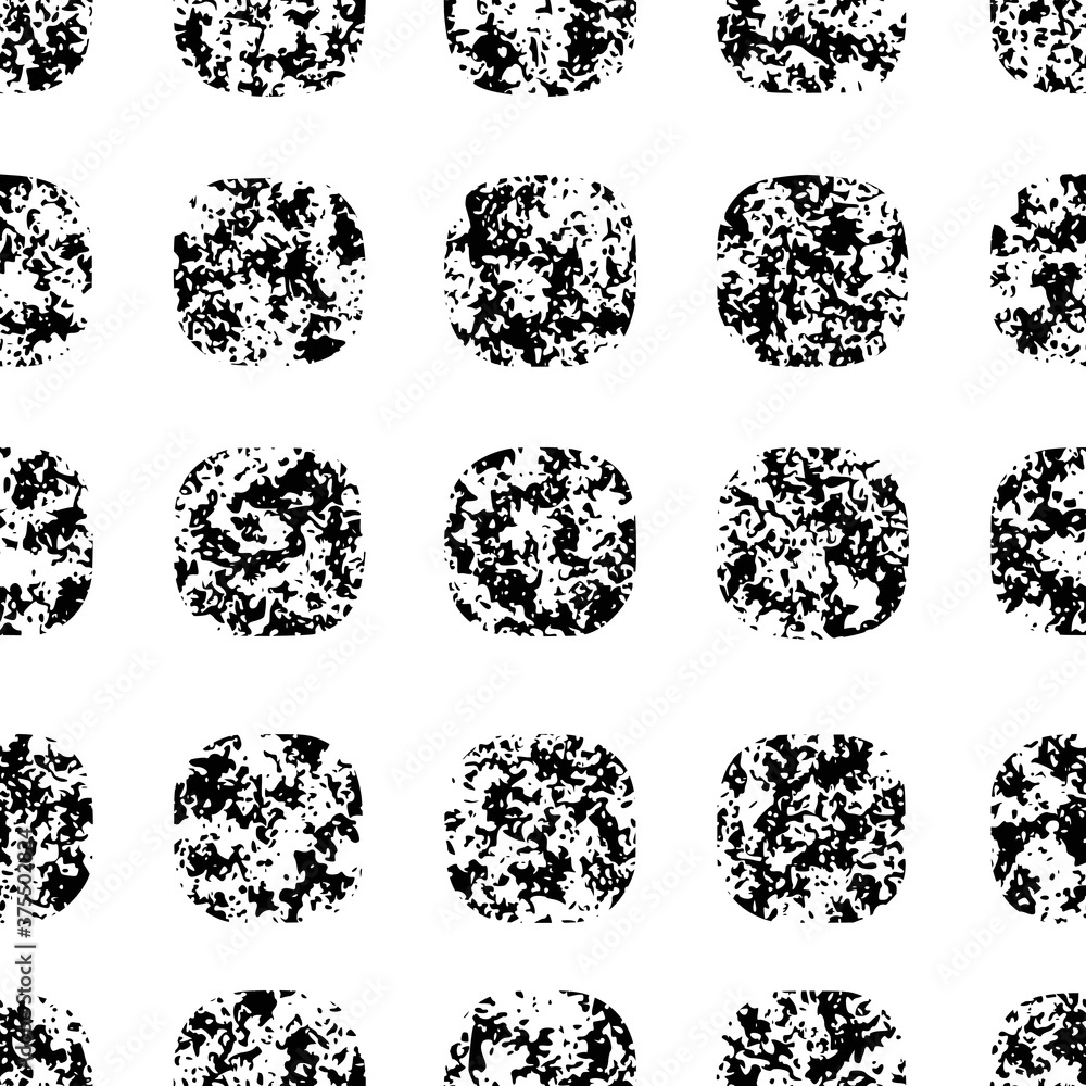 Seamless pattern. Abstract black shapes, circles. Grunge style. Seamless pattern. Abstract black shapes, circles. Grunge style.