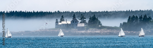Lighthouse off the Schoodic Peninsula in Acadia National Park, Maine photo