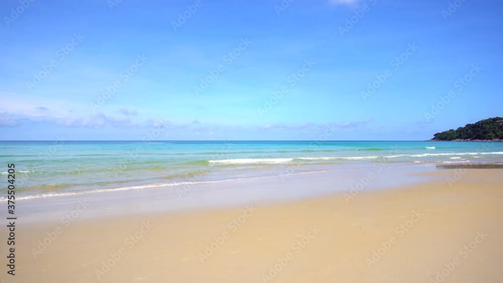 Landscape Beach Sea, Phuket, Thailand. Landscape view of beach sea sand and sky in summer day. Beach space area. At Karon Beach, Phuket, Thailand. On 20 August 2020. 4K UHD. Video Clip Landscape Beach Sea, Phuket, Thailand. Landscape view of beach sea sand and sky in summer day. Beach space area. At Karon Beach, Phuket, Thailand. On 20 August 2020. 4K UHD. Video Clip