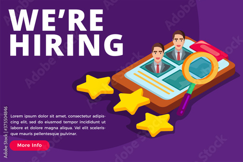 hiring and recruitment employee concept vector isometric illustration 