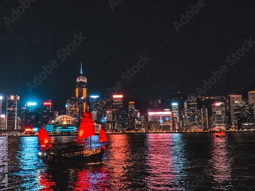 Hong Kong  Harbor at night