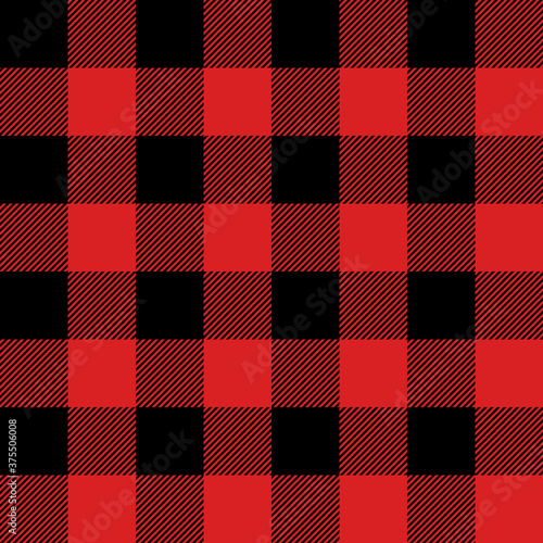 Tartan Firebrick Red plaid. Scottish pattern in black and orange cage. Scottish cage. Traditional Scottish checkered background. Seamless fabric texture. Vector illustration