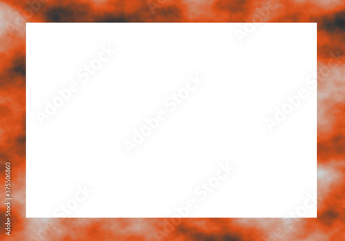 empty white square frame on render vintage colors background