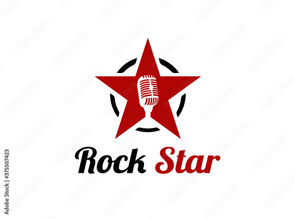 Rock Star vector Logo - Simple & creative Band Design -Fully Editable