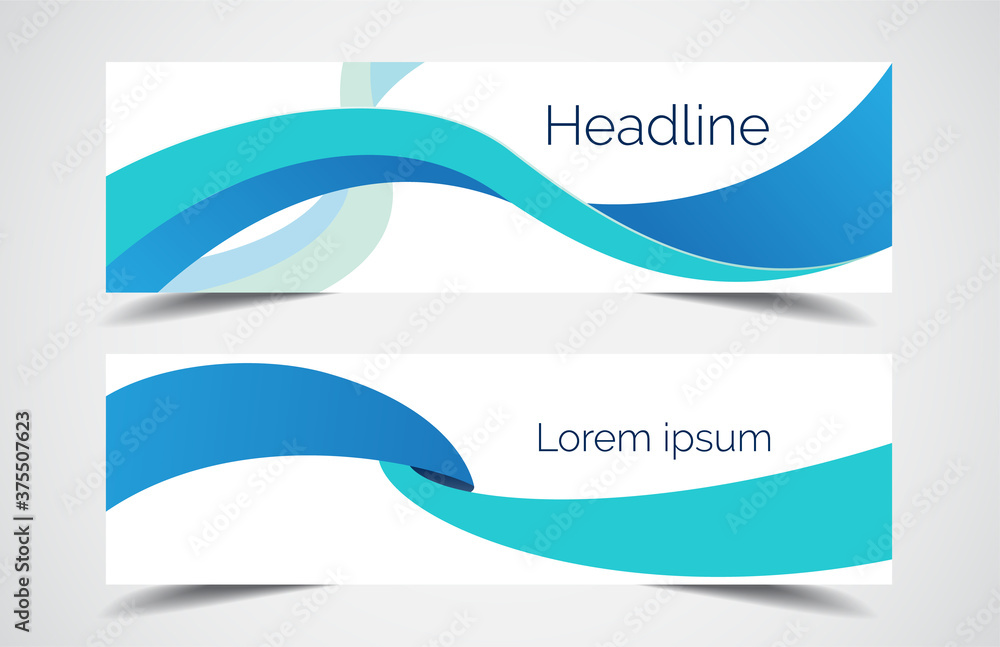 Fototapeta premium Set of modern design - Vector web banners design background or header templates, horizontal advertising business banner.