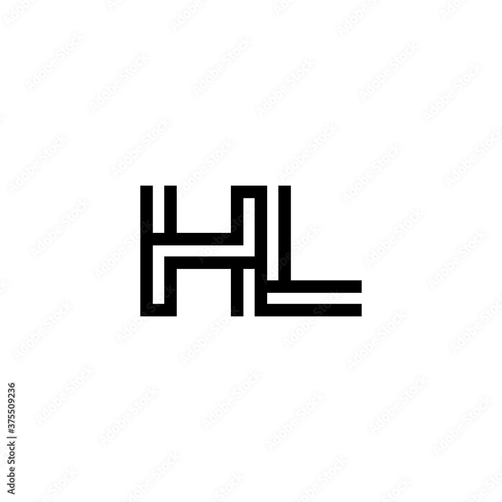 initial letter hl line stroke logo modern initial letter hl line stroke logo modern