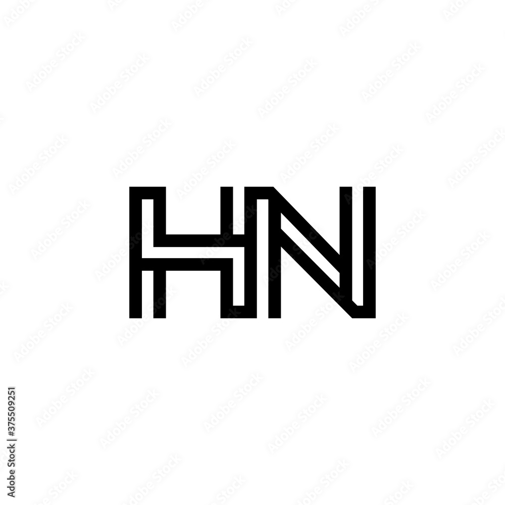 initial letter hn line stroke logo modern initial letter hn line stroke logo modern