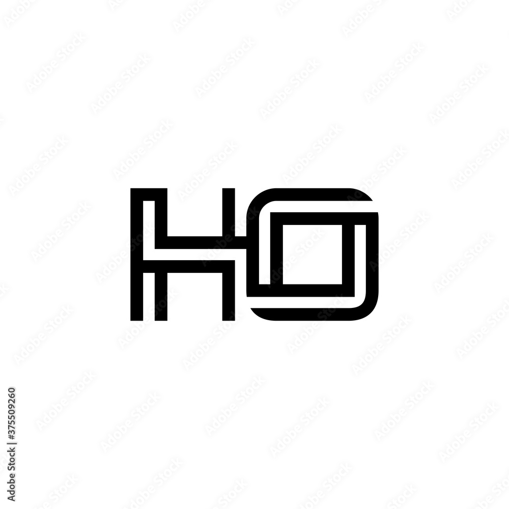 initial letter ho line stroke logo modern initial letter ho line stroke logo modern