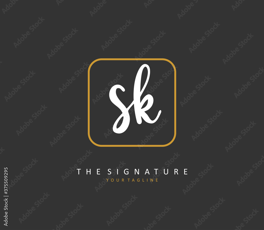 S K SK Initial letter handwriting and signature logo. A concept handwriting initial logo with template element. S K SK Initial letter handwriting and signature logo. A concept handwriting initial logo with template element.
