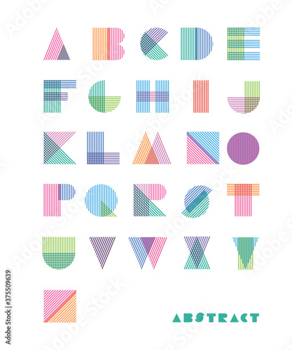 abstract font with color illusion