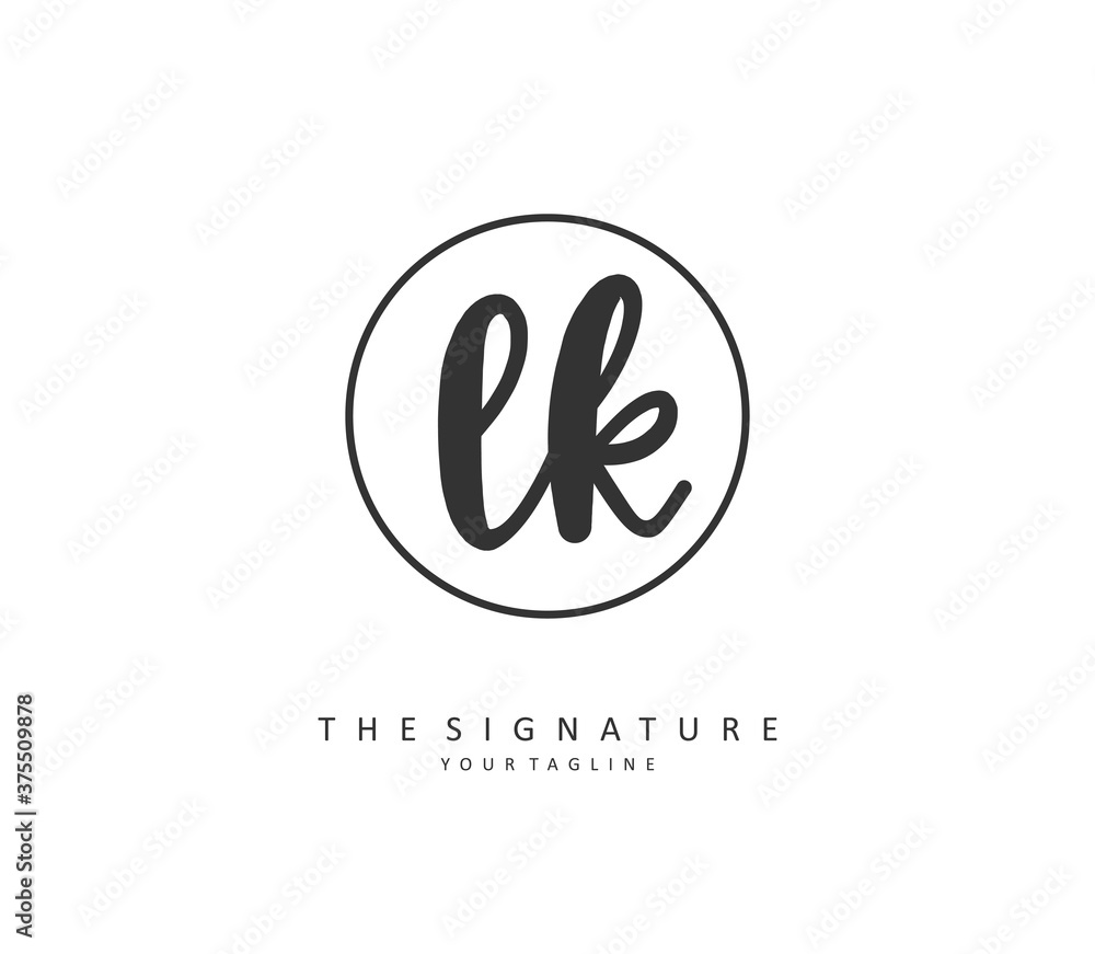 L K LK Initial letter handwriting and signature logo. A concept handwriting initial logo with template element. L K LK Initial letter handwriting and signature logo. A concept handwriting initial logo with template element.