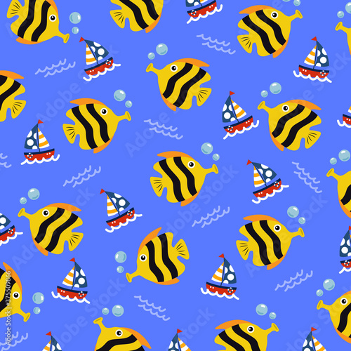 pattern sea under the sea concept illustration vector design 16