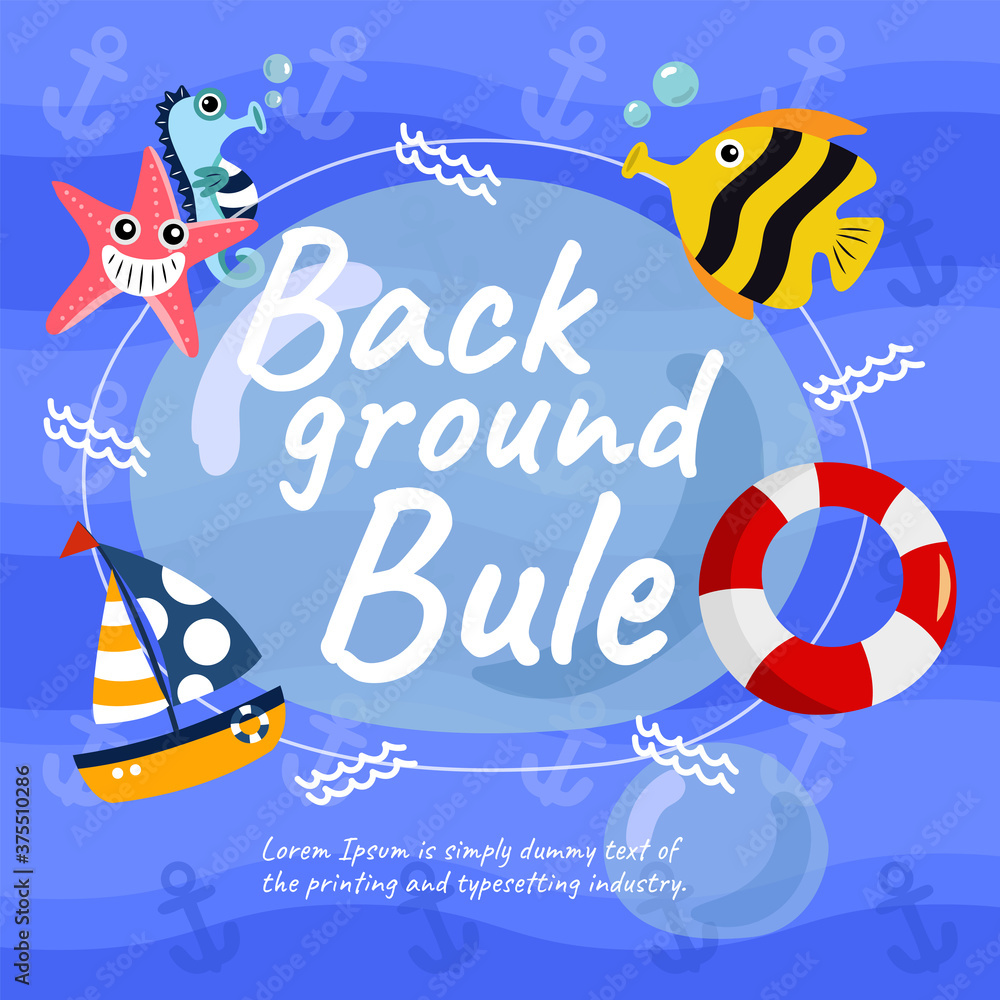 Naklejka premium background sea blue concept illustration vector design 1