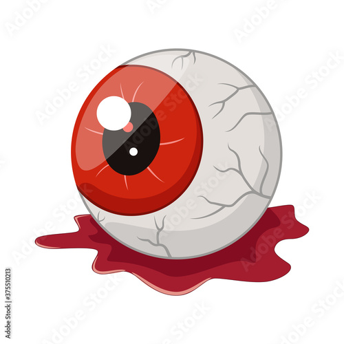 Cartoon Halloween eyeball isolated on white background