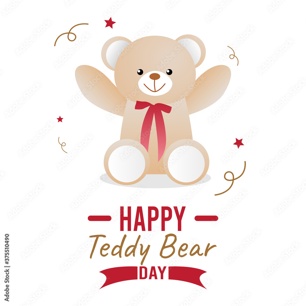 vector graphic of happy teddy bear day good for happy teddy bear day celebration. flat design