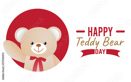 vector graphic of happy teddy bear day good for happy teddy bear day celebration. flat design. flyer design.flat illustration.