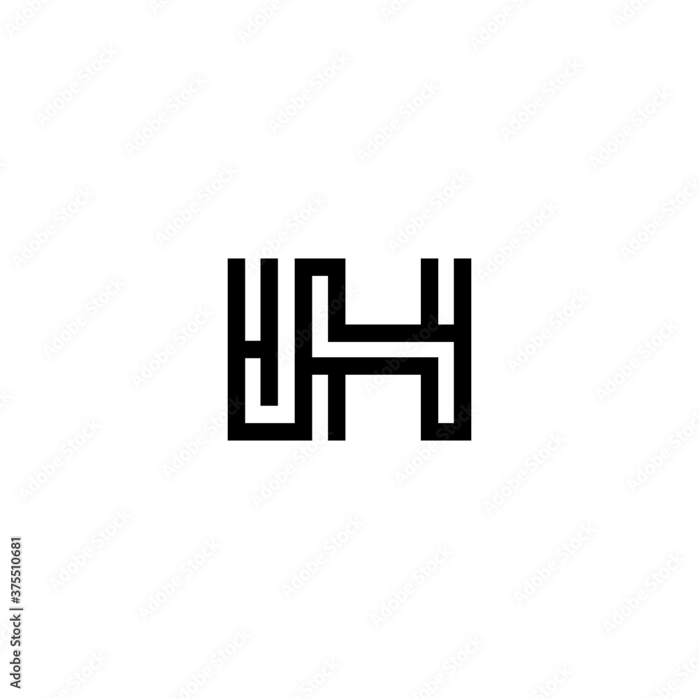 initial letter ih line stroke logo modern initial letter ih line stroke logo modern