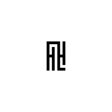 initial letter ii line stroke logo modern